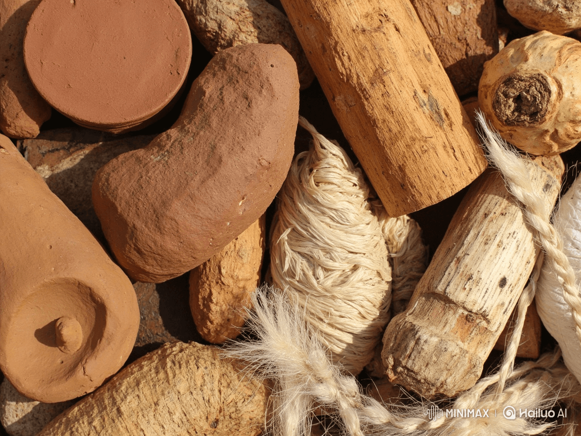 Hands working with natural clay on a wooden surface