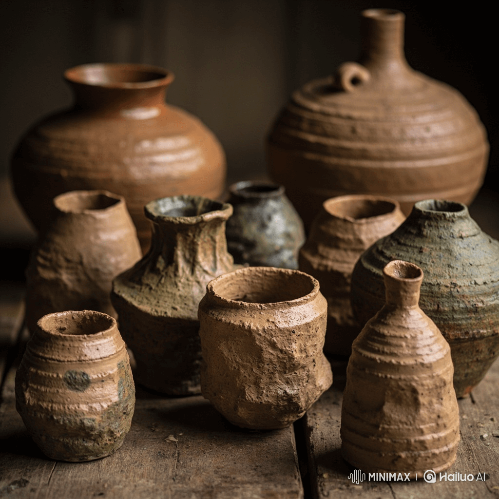 Hand-pinched clay vessels in earthy tones
